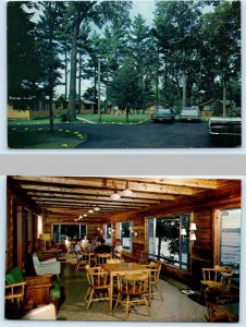 2 Postcards DEERWOOD, Minnesota MN ~ Dining Room RUTTGER'S BAY LAKE LODGE 1950s