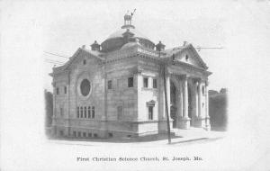 St Joseph Missouri First Christan Science Church Antique Postcard J57508