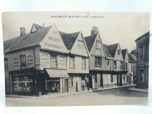 The Wolsey Pharmacy Silent Street Ipswich Vintage Postcard Posted 1927