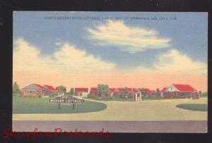 SPRINGFIELD MISSOURI ANDY'S MODERN ROCK COTTAGES ROUTE 66 LINEN POSTCARD