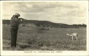 Hunting Dead Eye Ike Chartierville Quebec Real Photo Postcard