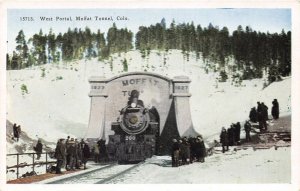 Railroad Train West Portal Moffat Tunnel Colorado 1920s postcard