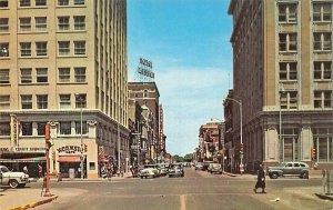 Wichita KS Market Street Storefronts Old Cars Postcard