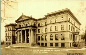 RPPC Seminary United Norwegian Lutheran Church St Paul MN Real Photo Postcard