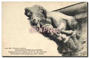 Old Postcard Gargoyle Villefranche