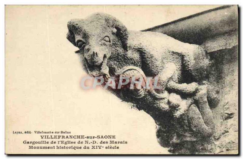 Old Postcard Gargoyle Villefranche