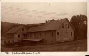 Saxtons River VT CA Stone's Mill c1910 Real Photo Postcard