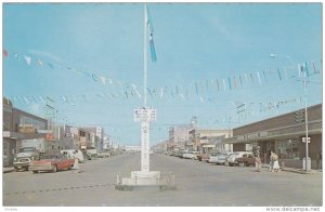 Mile Zero of the Alaska Highway, Classic Cars, Store Fronts, DAWSON CREEK, Br...