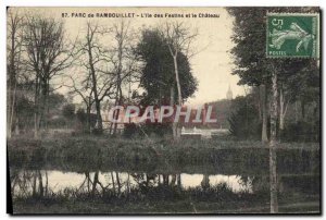 Old Postcard Rambouillet Park L & # 39ile of Treats and Chateau