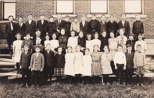 Children Posing Country School Lamont ??? Maine Real Photo