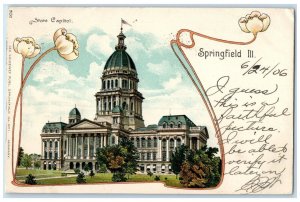 c1906 State Capitol Exterior Building Springfield Illinois IL Vintage Postcard