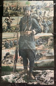 10 France Puzzle Soldier Postcards Collection Lot  WW1