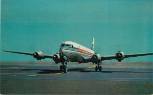 Postcard Japan Airlines Sleek DC-6B Pacific Courier 1950s 23-2791
