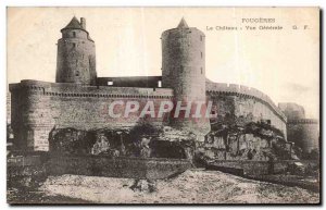 Old Postcard Fougeres Chateau Generale View