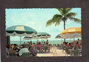 Restaurant Paradise Beach Umbrellas Nassau Bahamas Postcard
