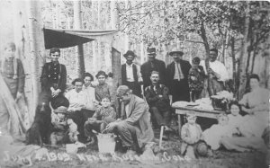 J3/ Russell Colorado RPPC Postcard c1910 Camping July 4th Family 215