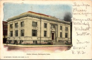 Public Library Davenport Iowa Postcard M Montgomery UND 1906