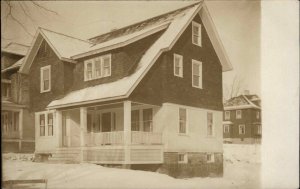 Home in Winter - Syracuse NY Cancel 1913 Real Photo Postcard