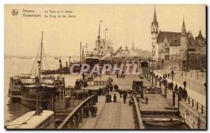 Belgie Belgium Antwerp Old Postcard Bridge and Steen