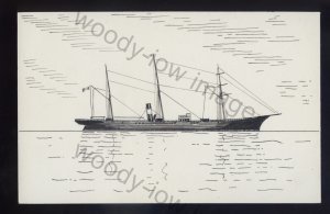 pen062 - Original Pen & Ink Postcard - Italian Merchant Ship - Africa , of 1865