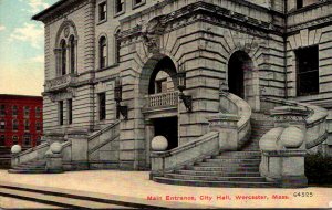 Massachusetts Worcester City Hall Main Entrance 1913