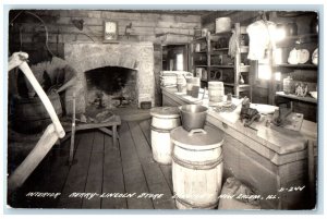 c1940's Interior Berry Lincoln Store Lincoln's New Salem IL RPPC Photo Postcard