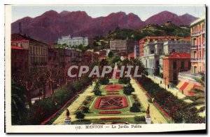 Old Postcard Menton Public Garden