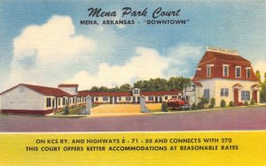 Linen Postcard Mena Park Court in Mena, Arkansas~129943