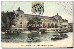 Old Postcard New Paris Gare d & # 39Orleans boat Peniche