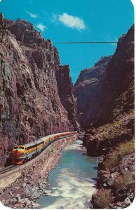 The Royal Gorge Scenic Railway Train Above Arkansas River