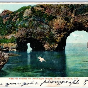 1906 UDB Santa Barbara, Cal Anacappa Island Postcard Melted Brick Arches CA A90