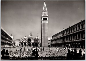 Venezia Piazza S. Marco Venice Italy Real Photo RPPC Postcard