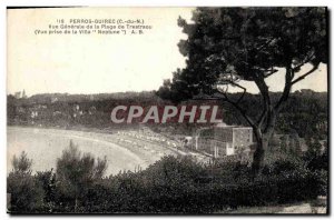 Old Postcard Perros Guirec Vue Generale de la Plage Trestraou