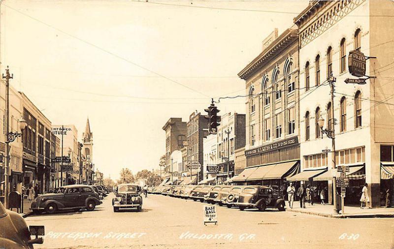 Valdosta GA S. S. Kress & Company Storefronts Old Cars RPPC Postcard