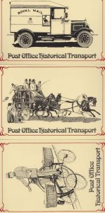 Royal Mail Historical Transport Basket Bicycle Coach Plane 3x Cartoon Postcard s