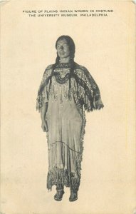 Figure of plains american native women costume Philadelphia University Museum 