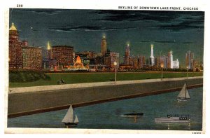 Postcard CITY SKYLINE SCENE Chicago Illinois IL AU9453