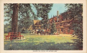 Leaving The Tavern For Watson Lake LAKE TAHOE, CA c1920s Vintage Postcard