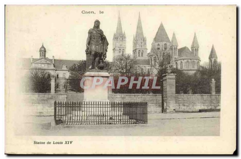 Old Postcard Caen Statue of Louis XIV