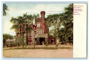 1911 Mrs. Potter Palmer's Residence Lake Shore Drive Chicago IL Antique Postcard