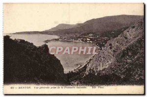 Menton - Vue Generale taking the Frontier Italian - Old Postcard