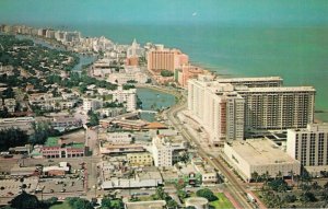 USA Florida Aerial View of Miami Beach Collins Avenue Vintage Postcard 07.56