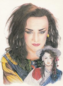 Boy George of Culture Club Leon Garcia Painting Postcard