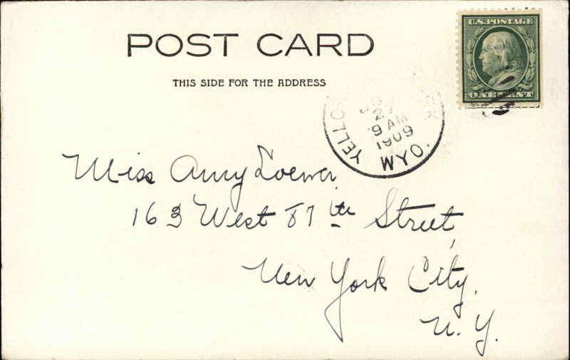 HAYNES Yellowstone Park Split View 1909 Used Postcard #1