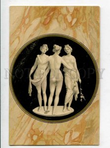 3127397 DANCERS Three Graces by M.S.M. Vintage ART NOUVEAU PC