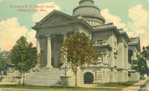 Oklahoma City Oklahoma St Luke's ME Church South 1914  Postcard  Used