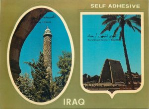 IRAQ self adhesive Nineva tower & Unknown Soldier - Baghdad postcard