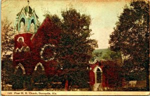First Methodist Episcopal Church Demopolis Alabama AL 1908 DB Postcard G16