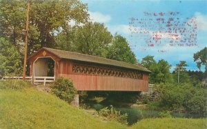 Bennington Vermont Silk Road Covered Bridge Chrome Postcard Unused