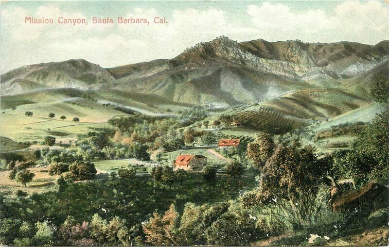 Santa Barbara California Mission Canyon Newman #6088 C-1910 Postcard 21-9050